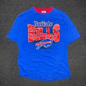 Vintage buffalo bills nfl blue big graphic print shirt dated 1993 size large